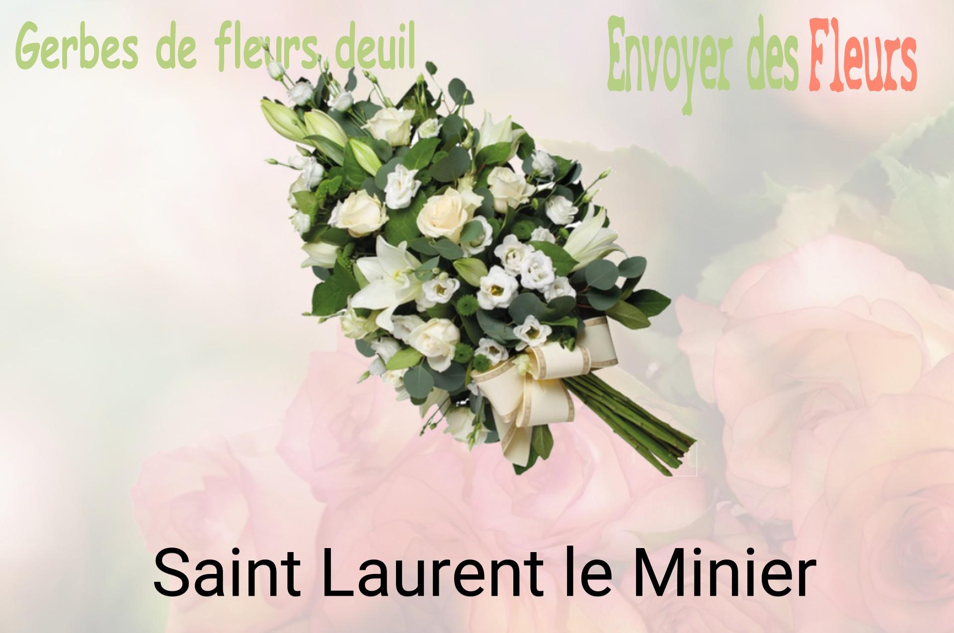 Gerbe de fleurs de deuil livrée à Saint-Laurent-le-Minier